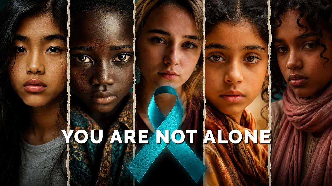 Video poster: close portraits of five young people of different backgrounds, with the message You Are Not Alone.